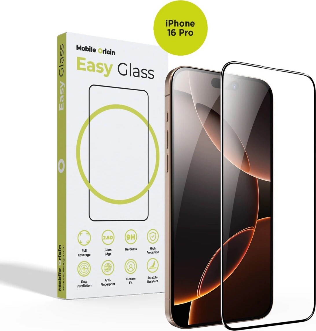Mobile Origin EasyGlass Ochranné sklo s aplikátorom iPhone 16 Pro/17/17 Pro, 2 ks