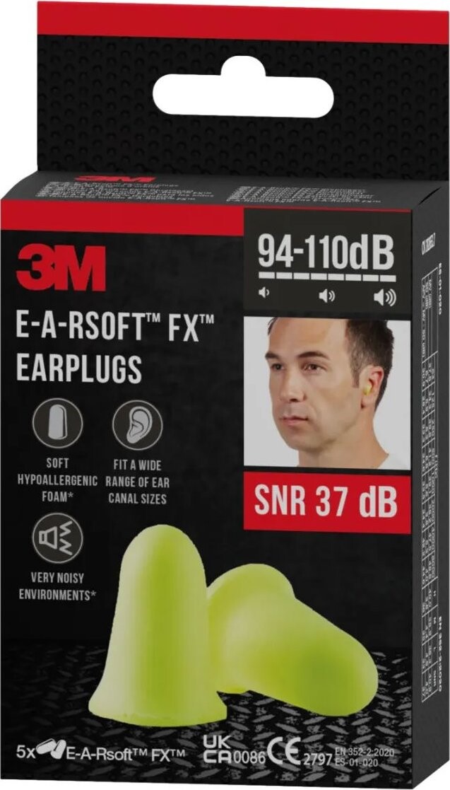 3M Štuple do uší EA-Rsoft FX, SNR 37 dB, žlté, 5 párov