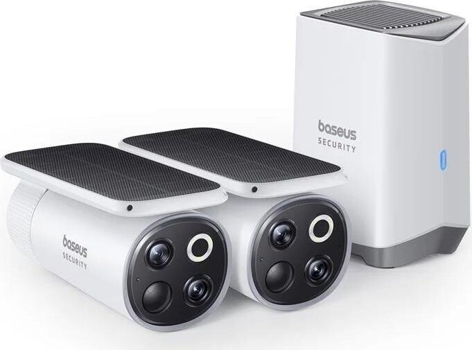Baseus Security S1 Pro 3K (sada 2 ks + centrální stanice) bílá