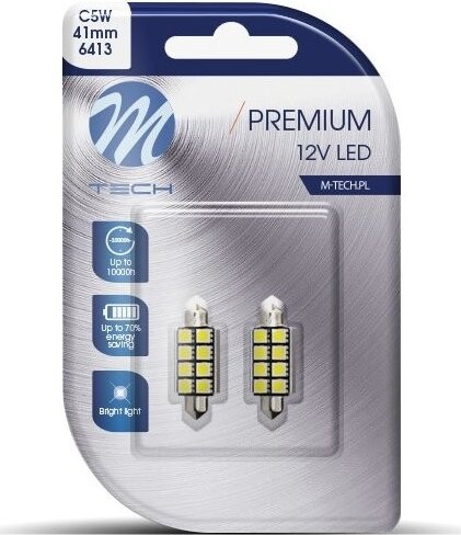 M-Tech PREMIUM C5W 41mm 8LED bílé 2ks