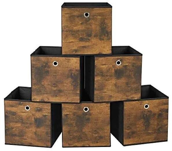 SONGMICS Úložné látkové boxy do kallaxu, industriálne 30 × 30 × 30 cm