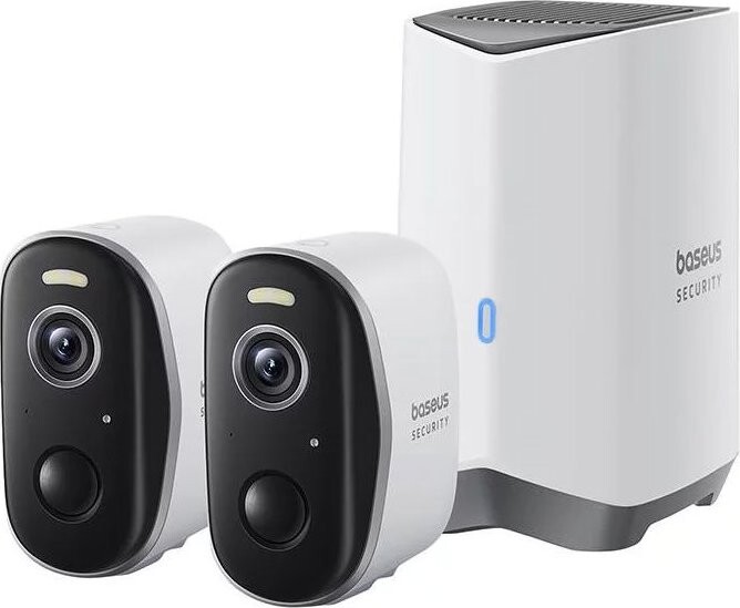 Baseus Security N1 Plus 2K (sada 2 ks + centrální stanice) bílá