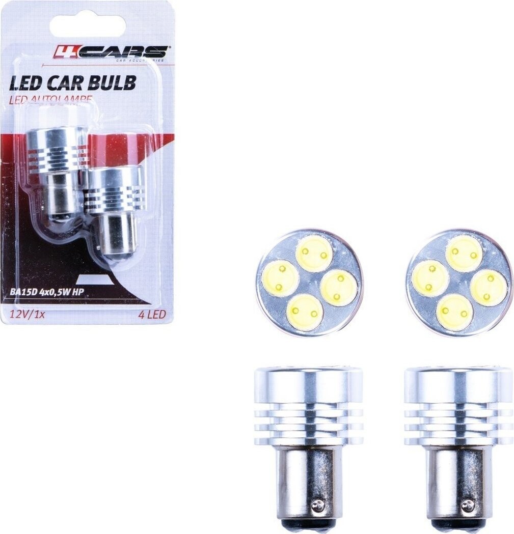 4Cars LED žárovky HQ BA15S/BA15D 4X0.5W HP white 2ks