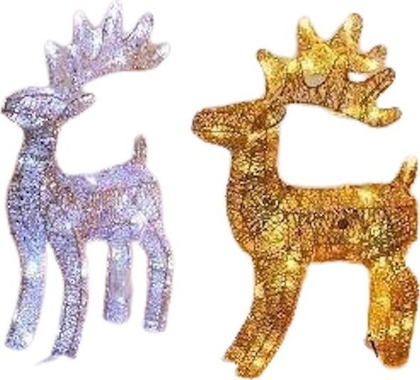 DECOLED LED svetelný jeleň, 40 cm, teplá biela