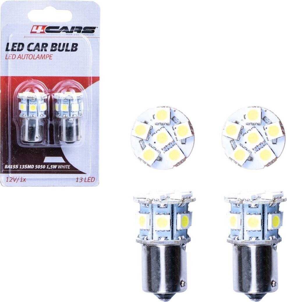 4Cars LED žárovky HQ BA15S 13SMD 5050 1.5W white 2ks
