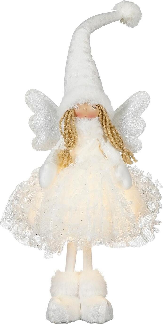 LAALU Vianočné ozdoby – LED svetelný anjelik v šatôčkách, 50 cm