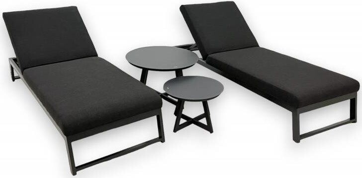 DOPPLER Ležadlo záhradné Tiso + Melia Likatex – hliníková súprava 2 + 1