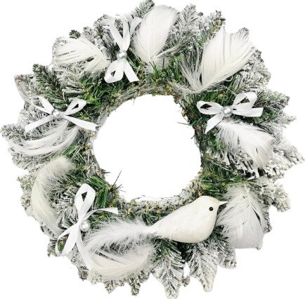 LAALU Vianočný veniec – snehová kráľovná, 30 cm