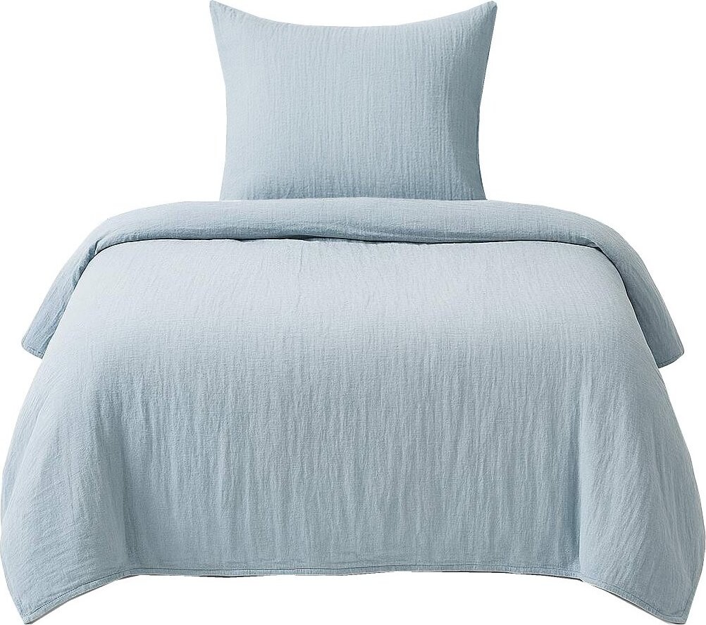 DADKA Povlečení mušelín 140 × 200, 70 × 90 cm, stříbrné