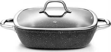 TESCOMA Pánev hluboká čtvercová Presidet Stone s poklicí 28 × 28 cm