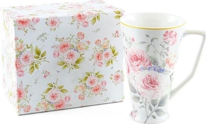 Home Elements Porcelánový hrnček 500 ml, Ruža