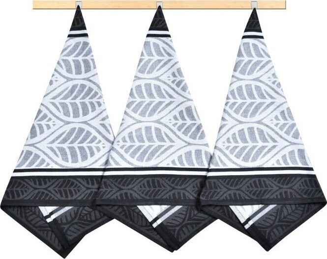 Bellatex Sada utěrek 3 ks 50 × 70 cm, 135 geometrie černá