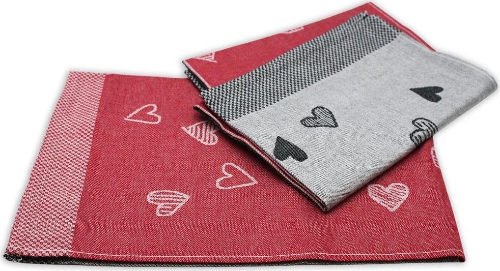 Home Elements Súprava utierok z egyptskej bavlny 50 × 70 cm, 3 ks, Srdce