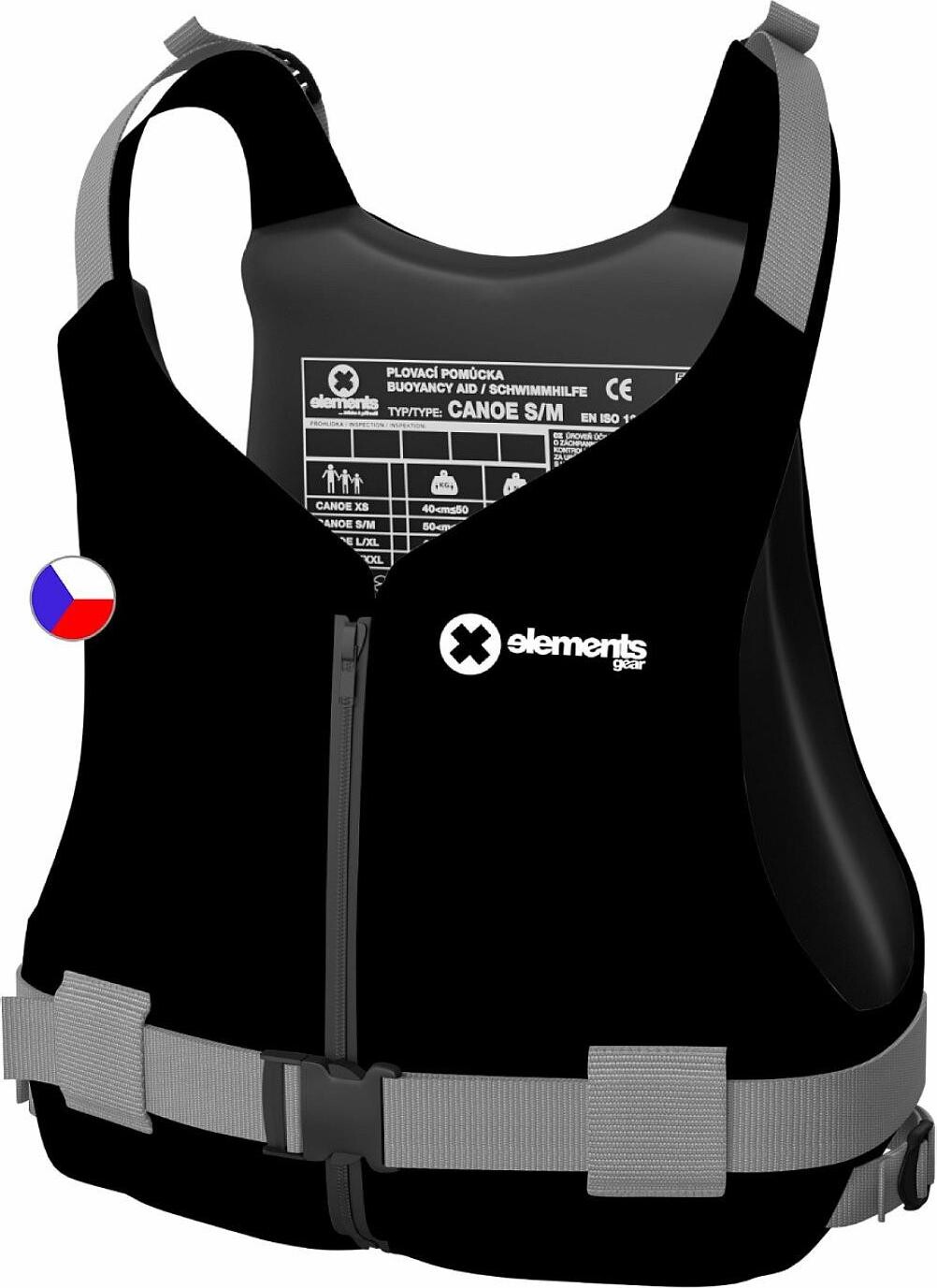 ELEMENTS GEAR Plávacia vesta Canoe L/XL čierna