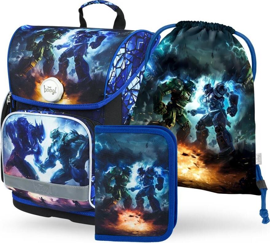 BAAGL 3 Set Ergo Roboti: aktovka, peračník, vrecko