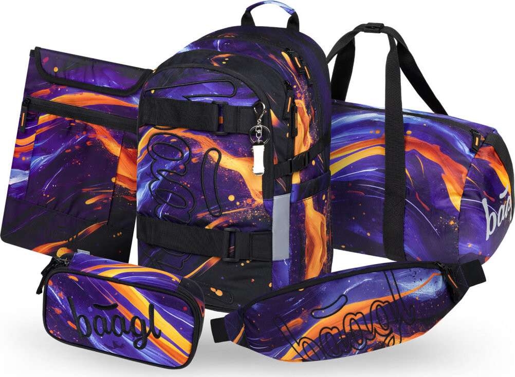 BAAGL SET 5 Skate Vibe: batoh, penál, sportovní taška, ledvinka, obal na notebook GRS