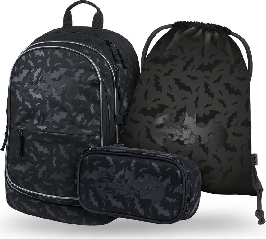 BAAGL SET 3 Core Batman černý: batoh, penál, sáček GRS