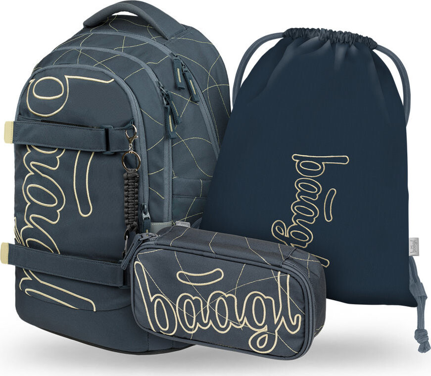 BAAGL SET 3 Skate Max Wave: batoh, penál, sáček GRS