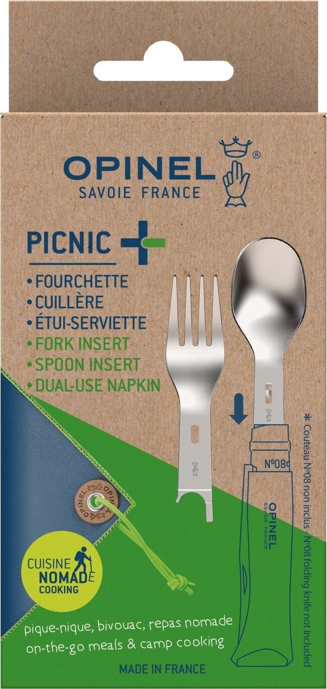 OPINEL Picnic+ (lyžica, vidlička, obrúsok - bez noža - vhodné pre nože N°8)