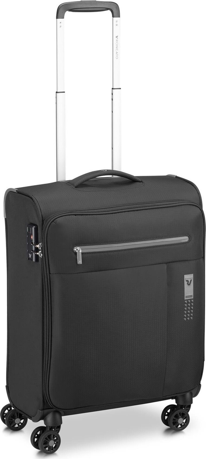 Roncato LITE SOFT S, černý, 55 × 40 × 20 cm, 4 kolečka