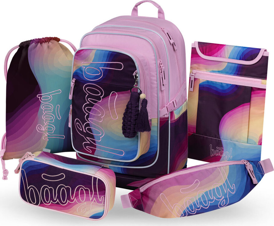 BAAGL SET 5 Cubic Lyra: batoh, penál, sáček, ledvinka, obal na notebook GRS