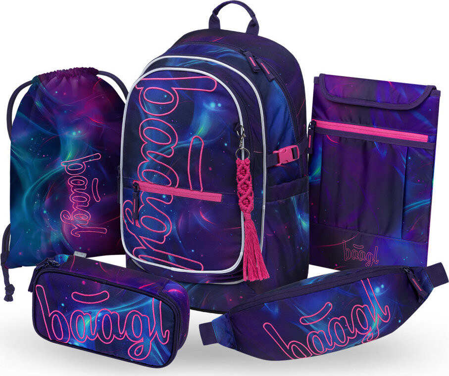 BAAGL SET 5 Core Nova: batoh, penál, sáček, ledvinka, obal na notebook GRS