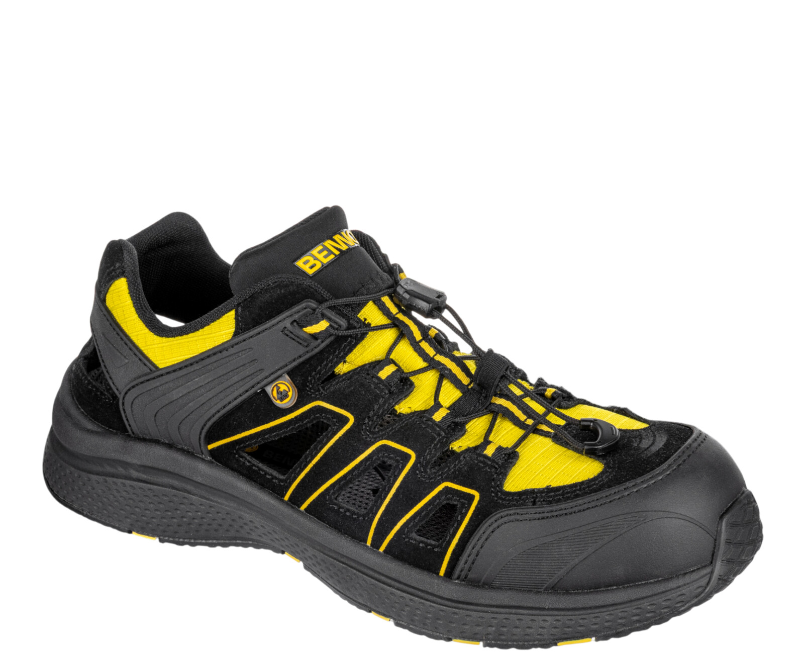 Sandále Bennon Bombis S1 ESD NM 4WIDE - čierne-žlté, 42
