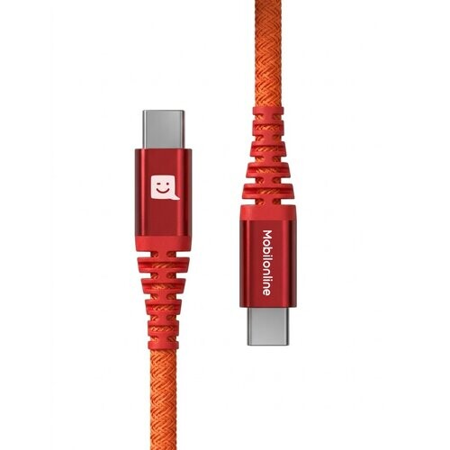 EKO KÁBEL Kevlar USB-C/USB-C 1,2 M 60W Červený