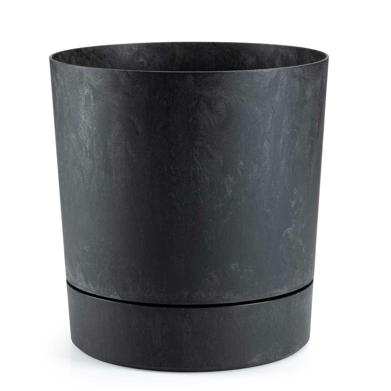 Květináč s podmiskou AZALEA 22,5 cm černý beton