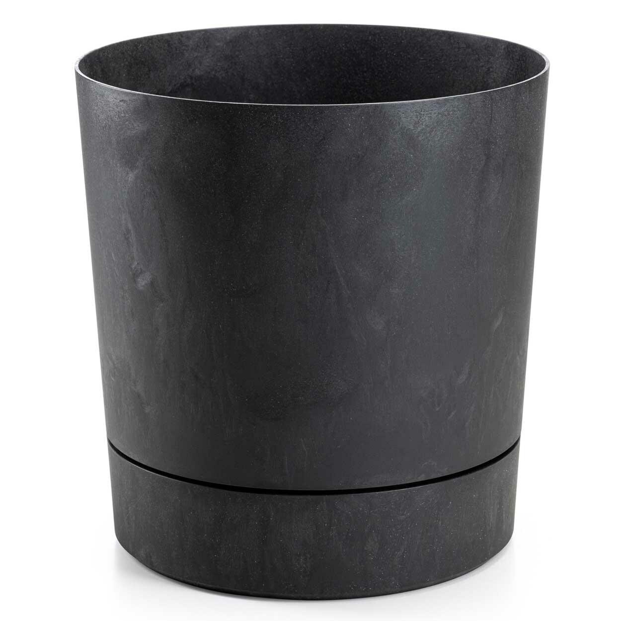 Květináč s podmiskou AZALEA 35 cm černý beton