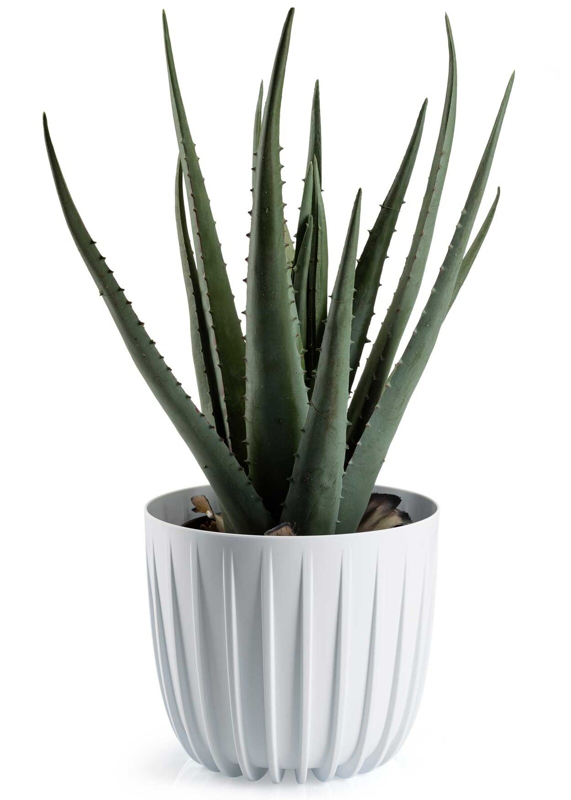 Květináč STRIPPED 17,8x15,6 cm bílý