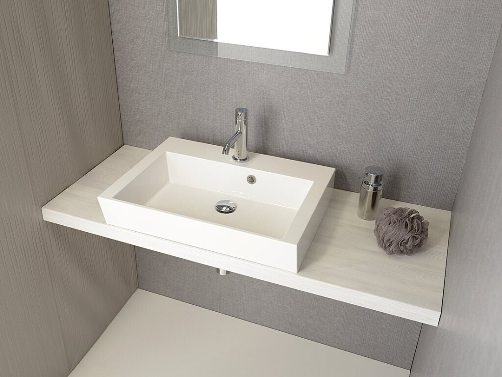 SAPHO - AVICE doska pod umývadlo 60x50cm, hrúbka 5cm, dub starobiely AV65