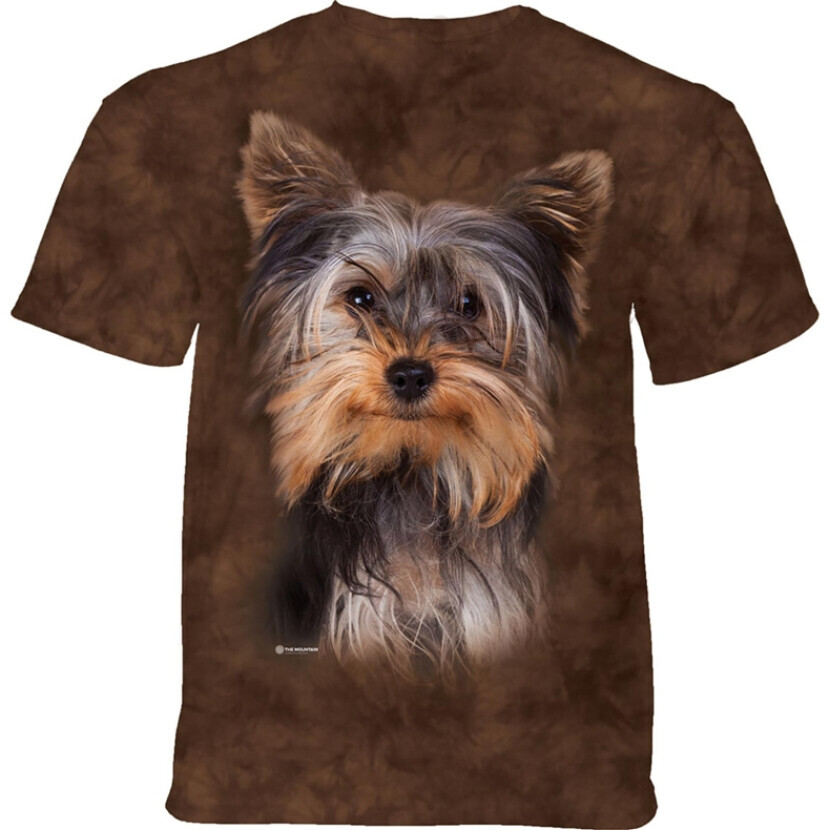 Tričko unisex The Mountain Smiling Yorkie Portrait (Jorkšírsky teriér) - hnedé, 4XL