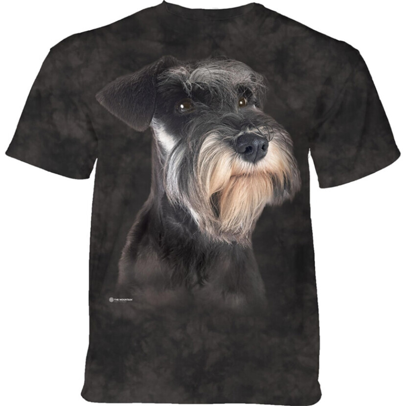 Tričko unisex The Mountain Miniature Schnauzer Portrait (Bradáč malý) - čierne, 4XL