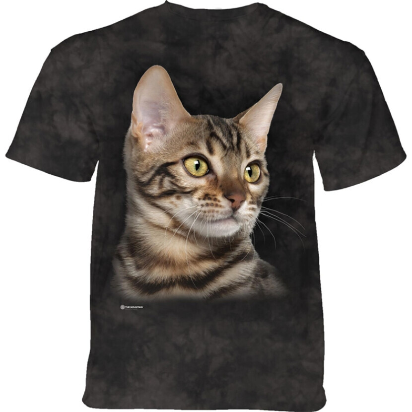 Tričko unisex The Mountain Striped Cat Portrait (mačka) - čierne, 5XL