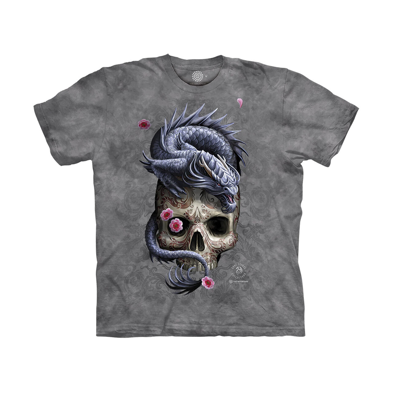 Tričko unisex Mountain Anne Stokes Oriental Dragon (drak) - sivé, S