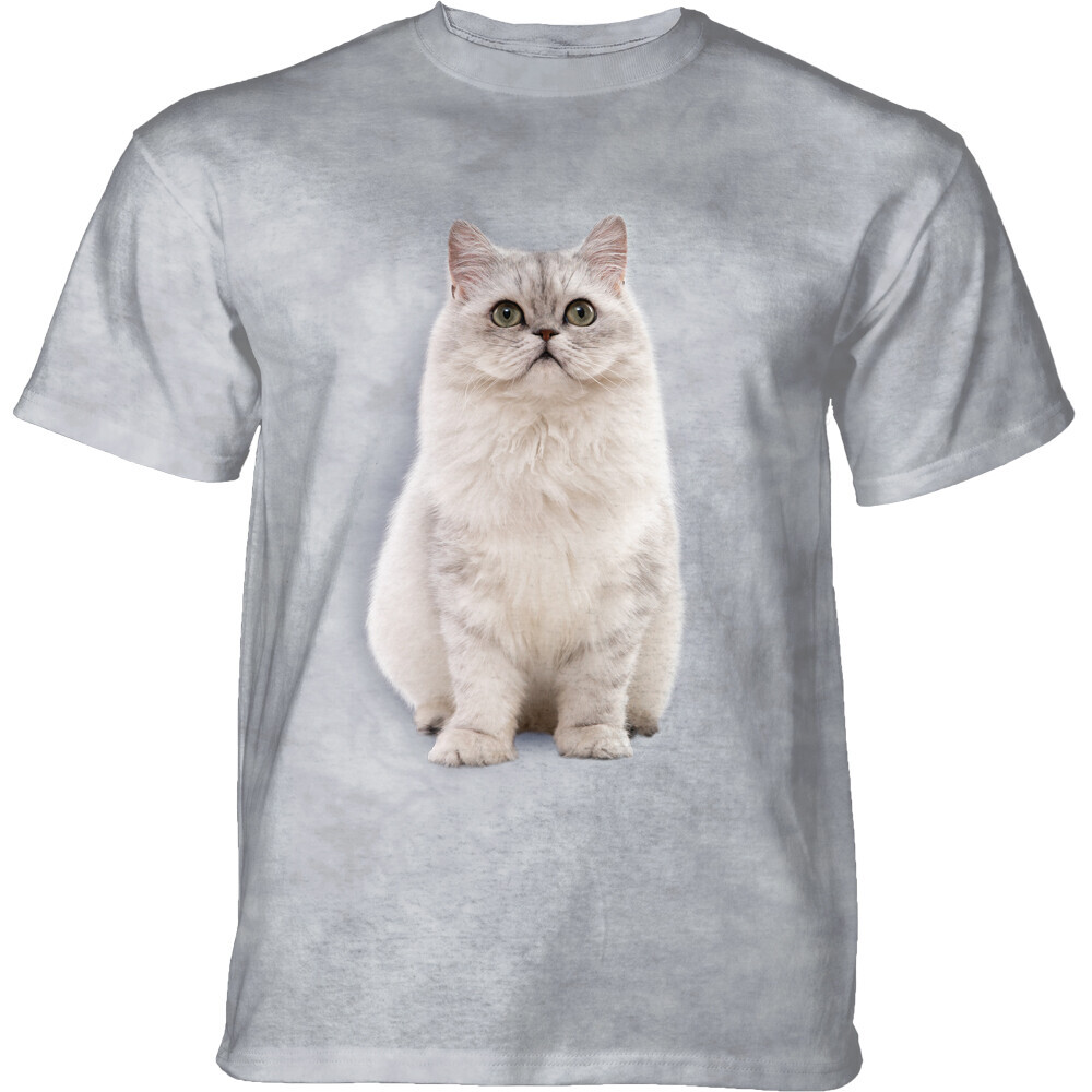 Tričko unisex The Mountain Persian Cat (mačka) - svetlo sivé, 5XL