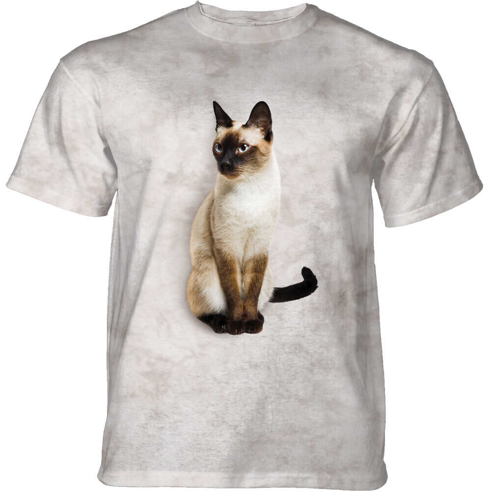 Tričko unisex The Mountain Siamese Cat (mačka) - svetlo sivé, 5XL
