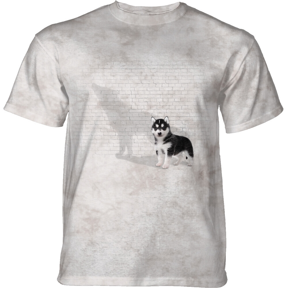 Tričko unisex The Mountain Shadow Of Greatness Husky (Sibírsky husky) - biele, 5XL