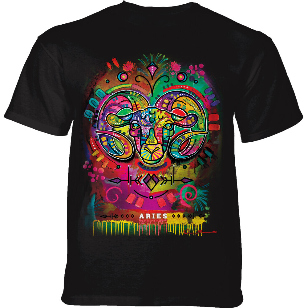 Tričko unisex The Mountain Russo Aries (baran) - čierne, M