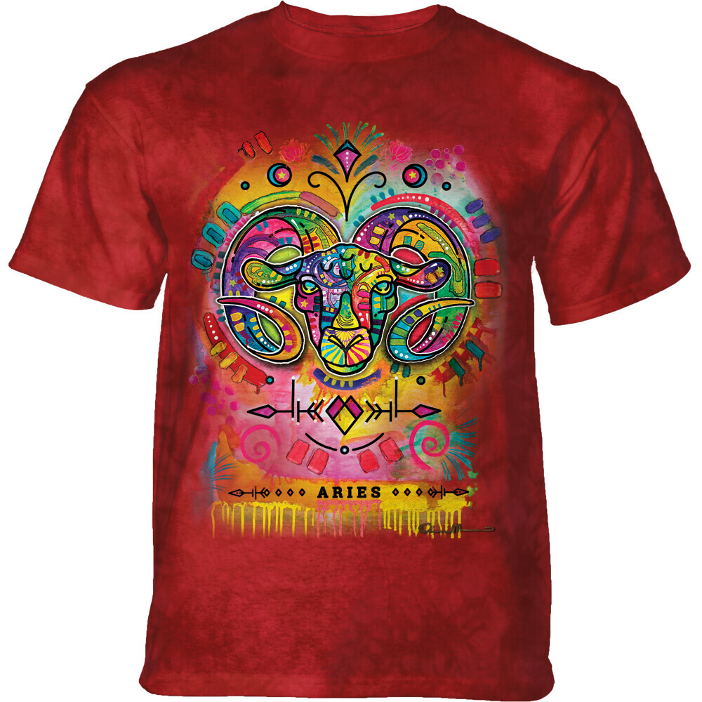 Tričko unisex The Mountain Russo Aries (baran) - červené, M