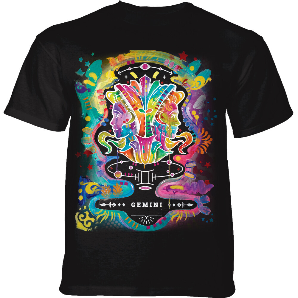 Tričko unisex The Mountain Russo Gemini (blíženci) - čierne, M