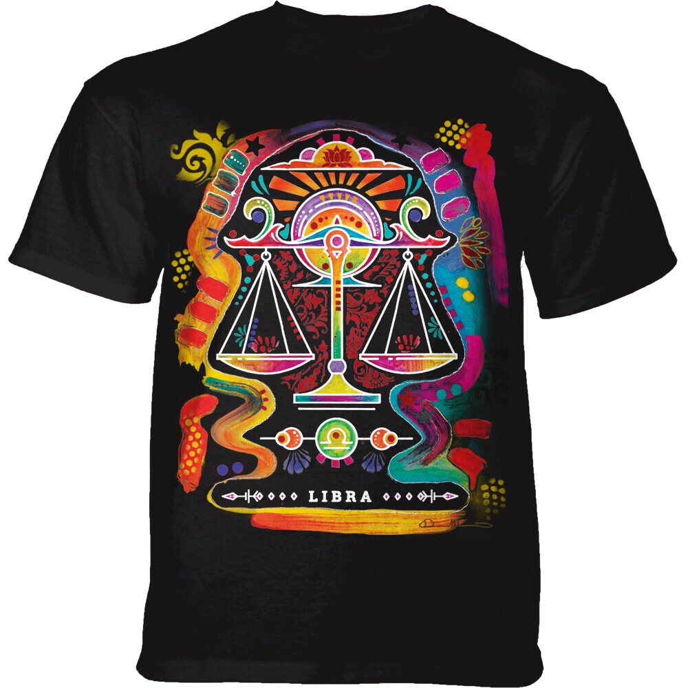 Tričko unisex The Mountain Russo Libra (váhy) - čierne, M