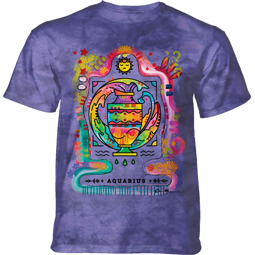 Tričko unisex The Mountain Russo Aquarius (vodnár) - fialové, M