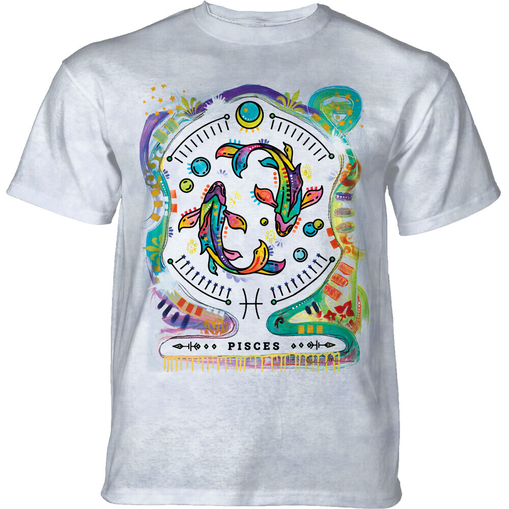 Tričko unisex The Mountain Russo Pisces (ryby) - biele, M