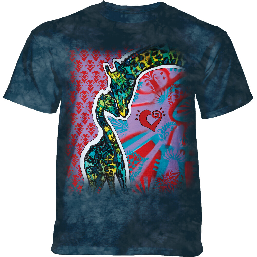 Tričko unisex The Mountain Love Forever (žirafy) - modré, 3XL