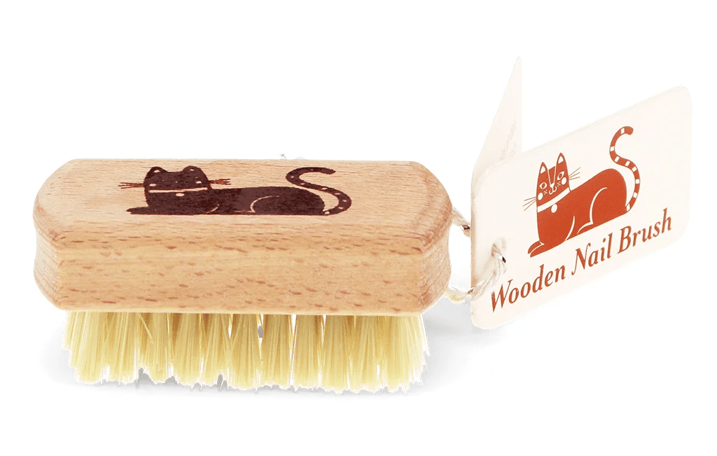 Mačacia mama Drevená kefka na nechty s mačkou