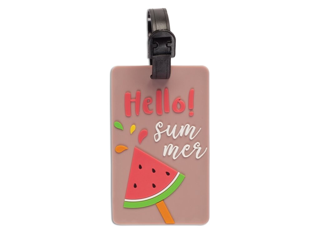 Cestovná menovka na kufor Worldpack Hello Summer - Ružová