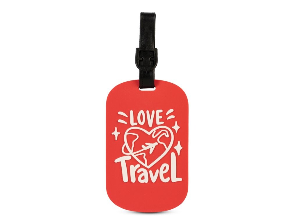 Cestovné menovky na kufor Worldpack Love Travel - červené - 2 kusy