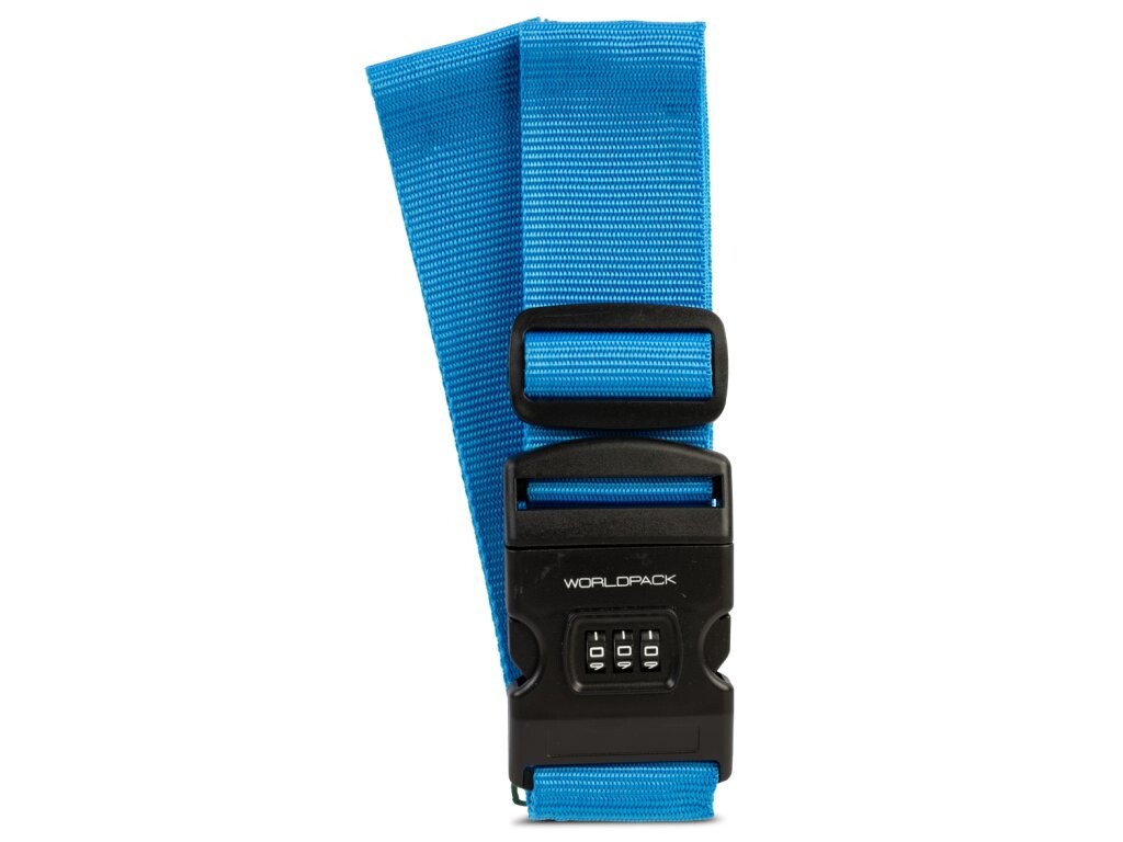Cestovný popruh na kufor s číselným zámkom Worldpack - modrý